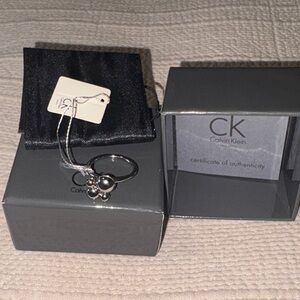 Calvin Klein Silver Ring with Clustered Spheres new in the box.Retail price $110